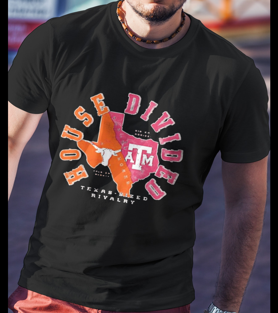 Texas A&M Vs Texas House Divided State Rivalry Gig Em Aggies Hoon Em Horn T-Shirt