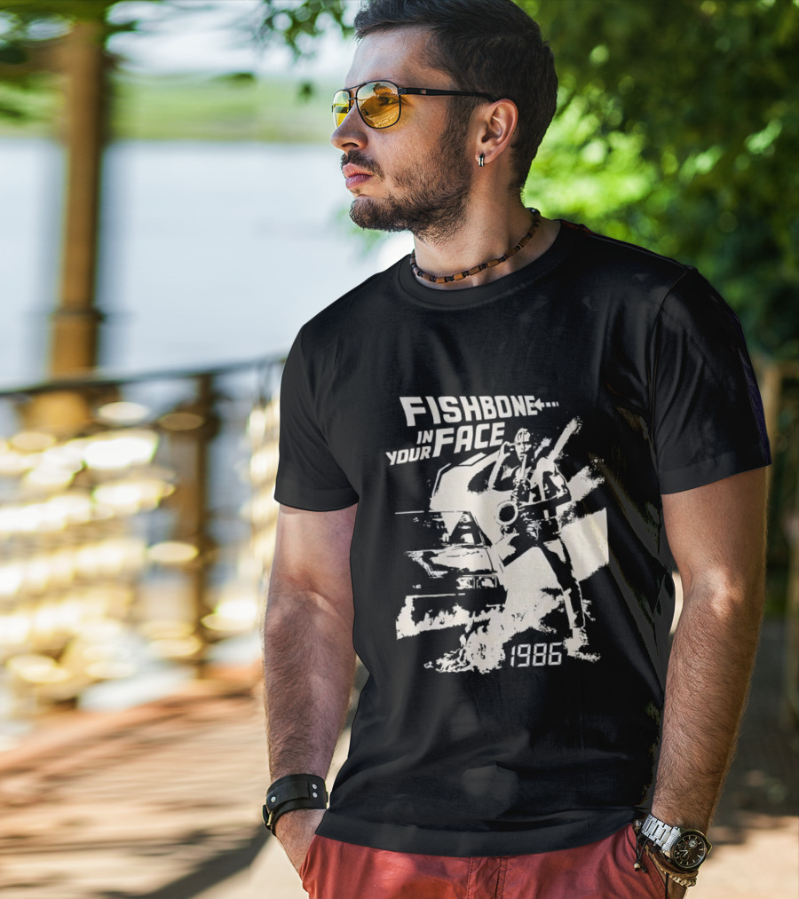Fishbone In Your Face Band Tour 1986 Vintage Aesthetic T-Shirt