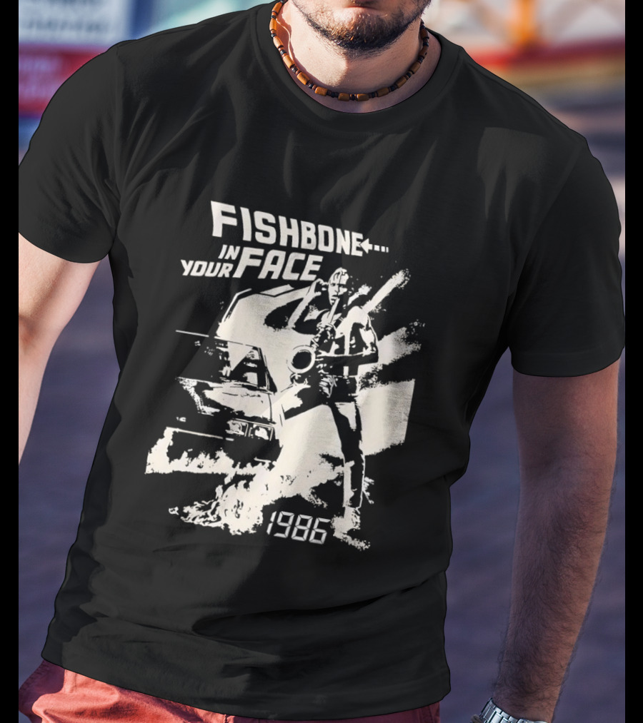Fishbone In Your Face Band Tour 1986 Vintage Aesthetic T-Shirt