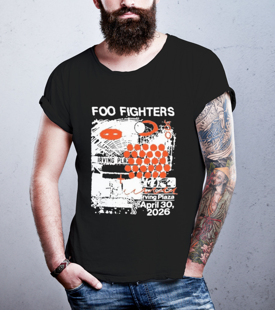 Foo Fighters April 30 New York 2026 Red Dots Abstract T-Shirt