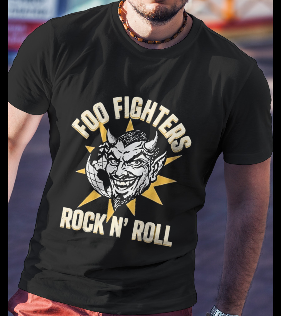 Foo Fighters Smiling Satan Rock N' Roll Sunburst T-Shirt