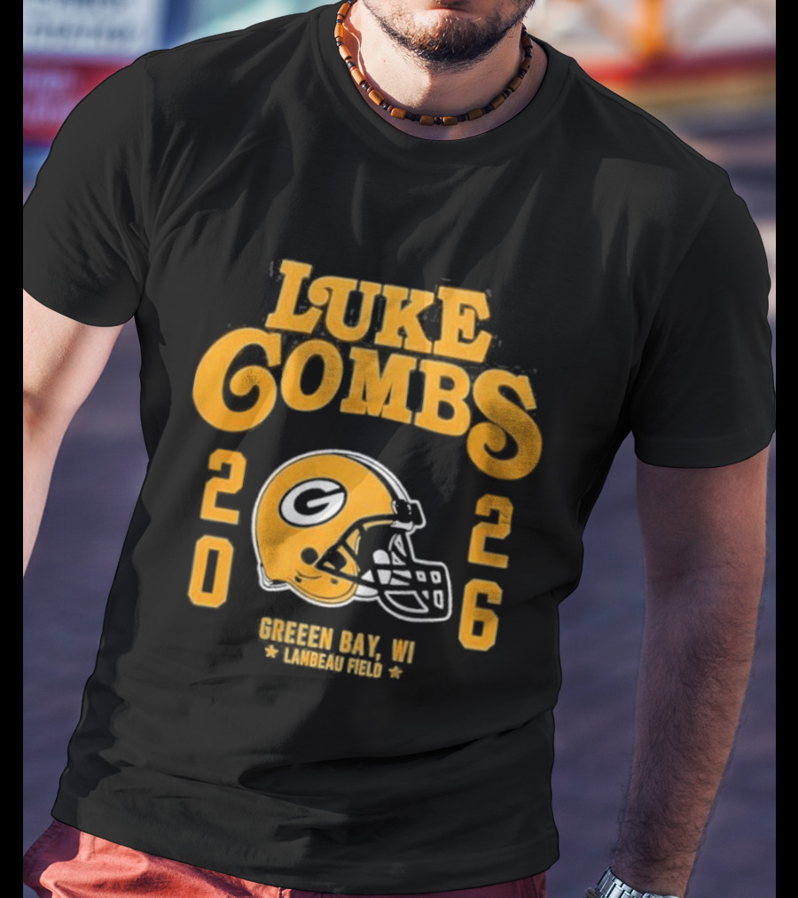Luke Combs 2026 Green Bay Packers Lambeau Field Event T-Shirt