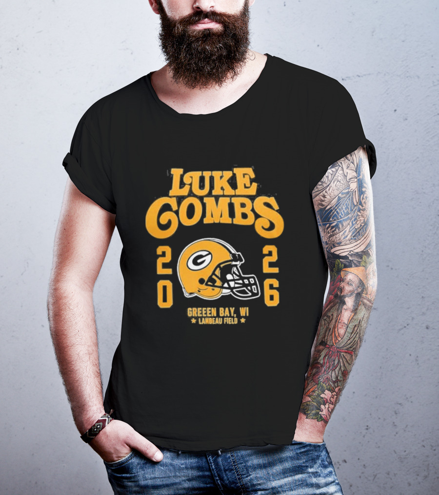Luke Combs 2026 Green Bay Packers Lambeau Field Event T-Shirt