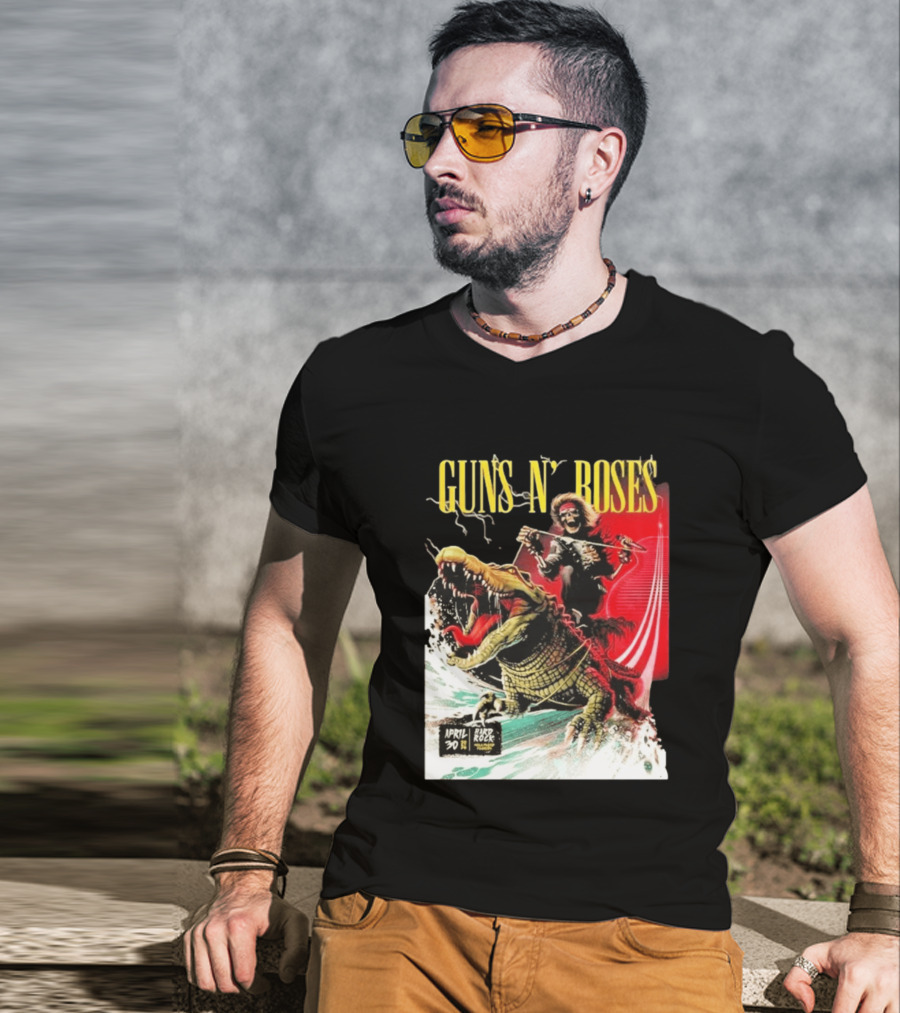 Guns N' Roses F1 Miami Grand Prix Florida 2026 Skeleton Rides Crocodile Hard Rock Live April 30 T-Shirt