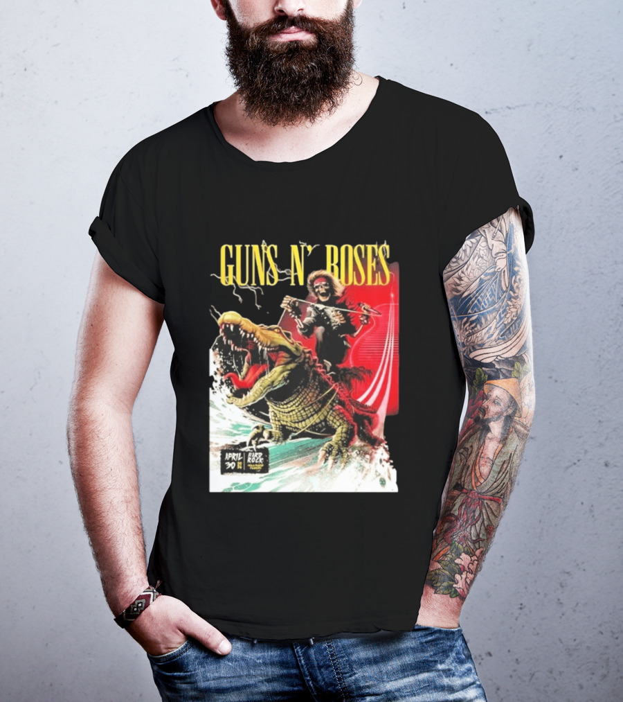Guns N' Roses F1 Miami Grand Prix Florida 2026 Skeleton Rides Crocodile Hard Rock Live April 30 T-Shirt