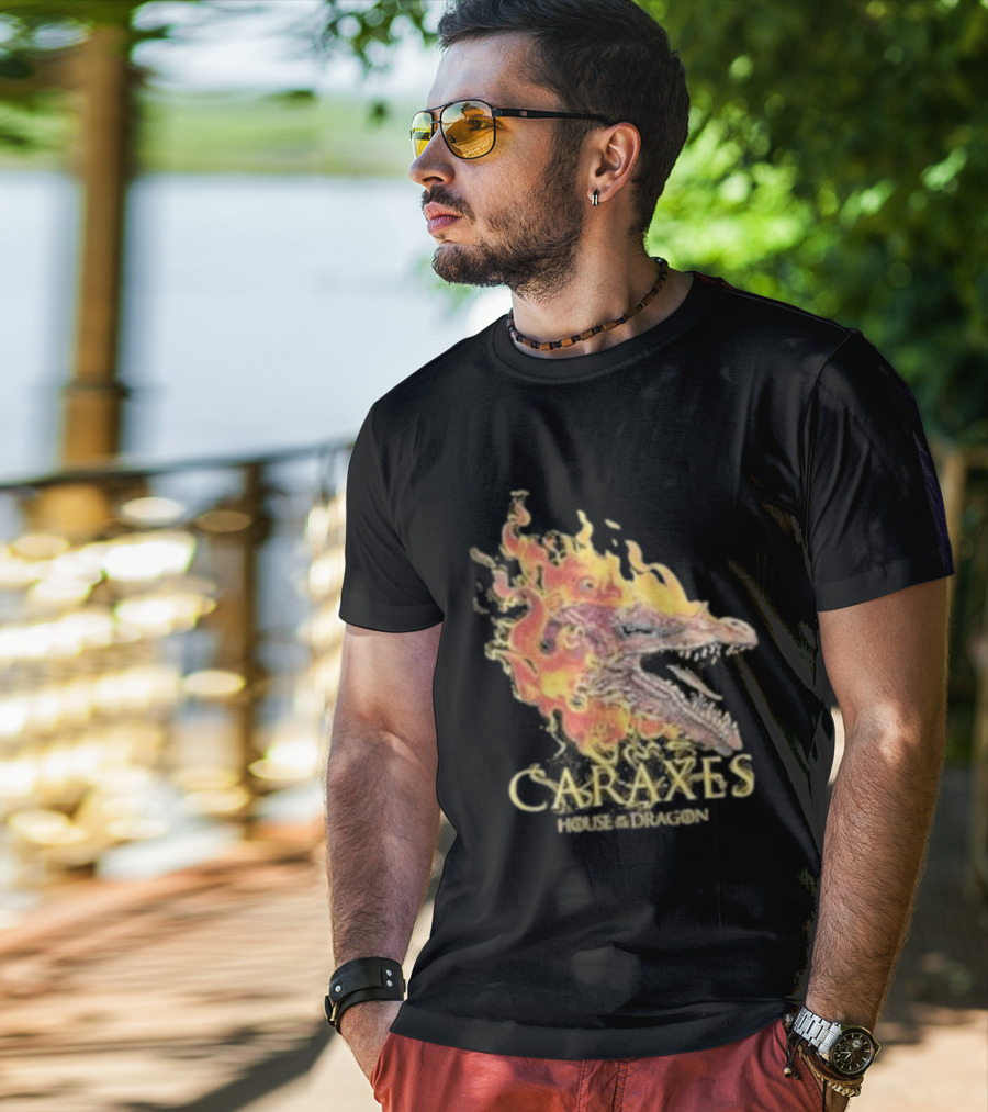 House Of The Dragon Caraxes Fiery Dragon Head T-Shirt