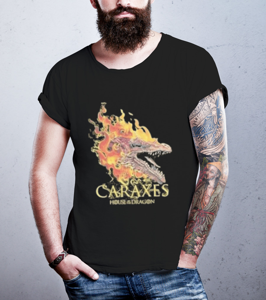 House Of The Dragon Caraxes Fiery Dragon Head T-Shirt