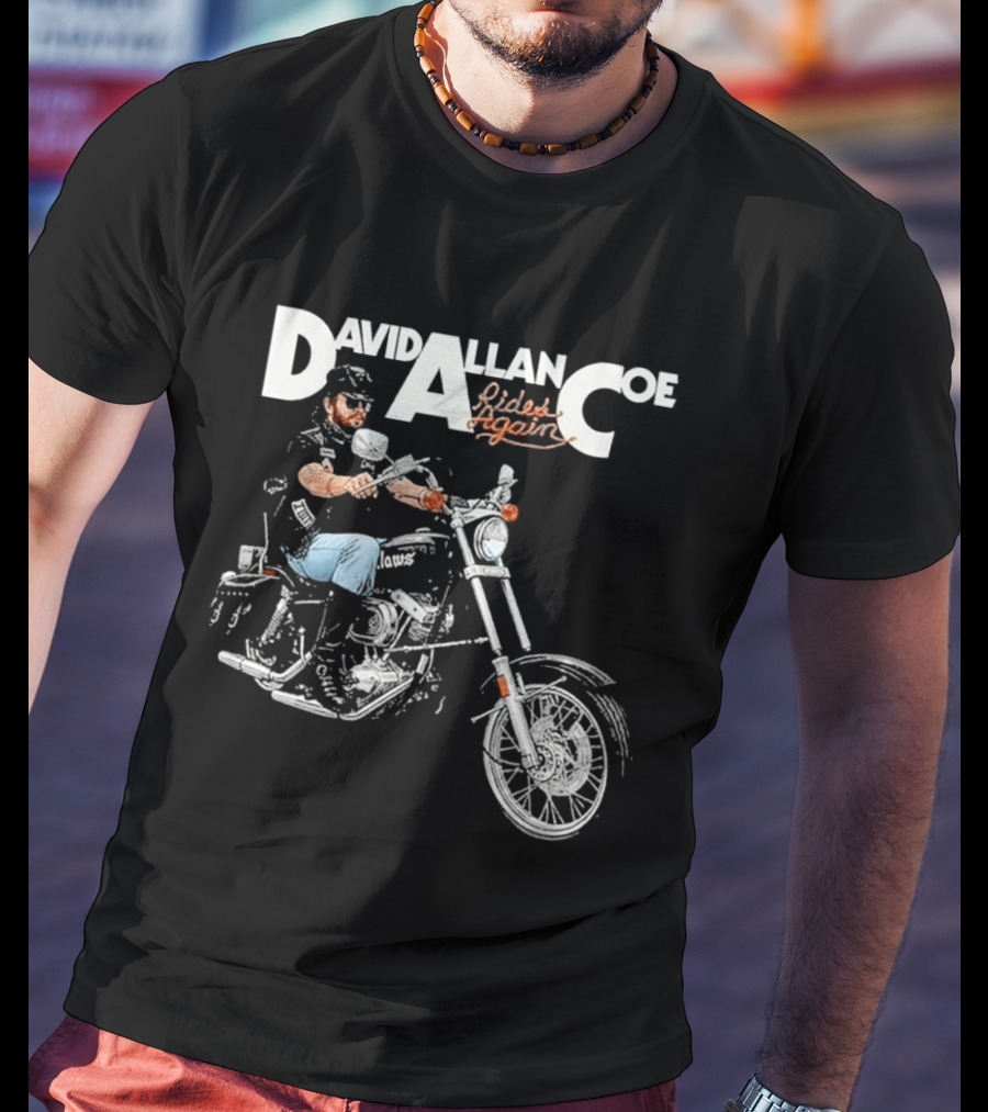 David Allan Coe Rides Again Biker Country Music Legend T-Shirt