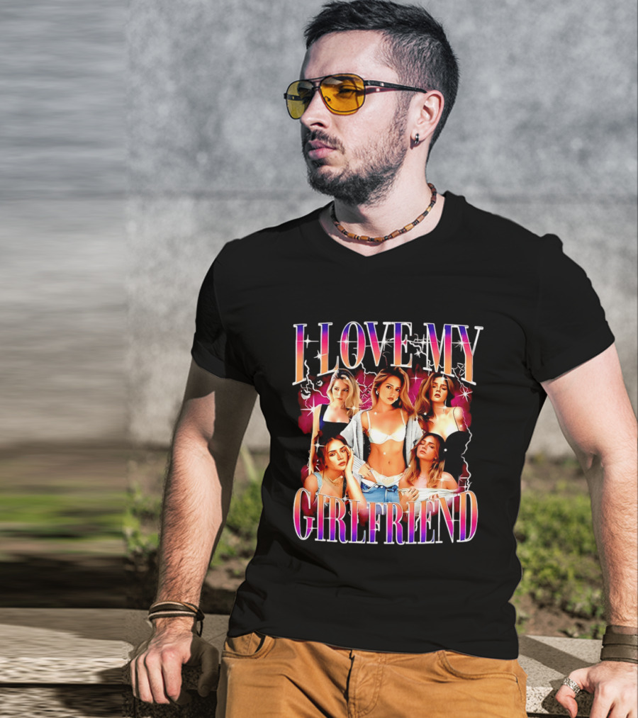 I Love My Girlfriend Colorful Retro Aesthetic T-Shirt