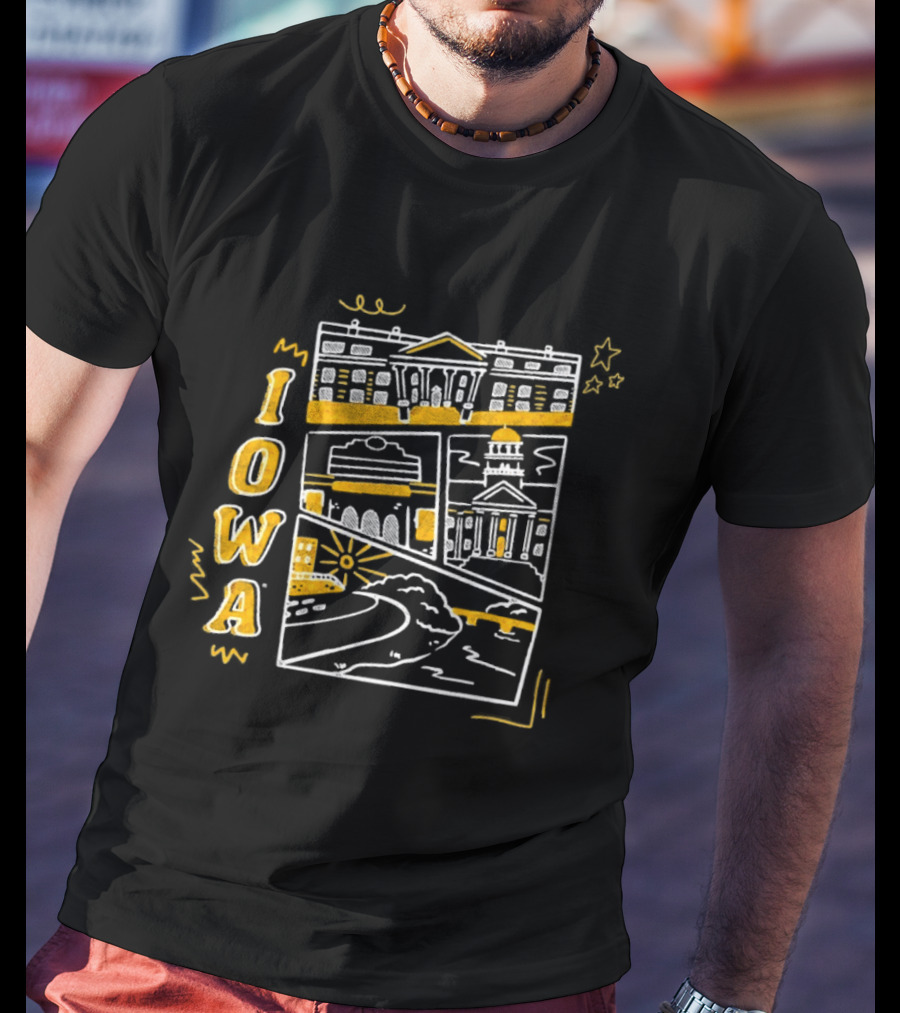 Iowa Hawkeyes Old Capitol Building And Campus Landmarks T-Shirt