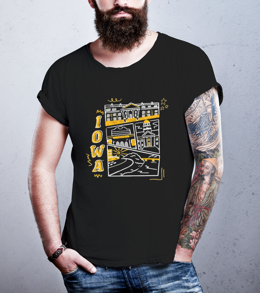 Iowa Hawkeyes Old Capitol Building And Campus Landmarks T-Shirt