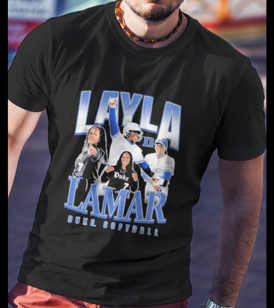 Layla Lamar Duke Blue Devils Softball 90s Baseball Team Celebration T-Shirt