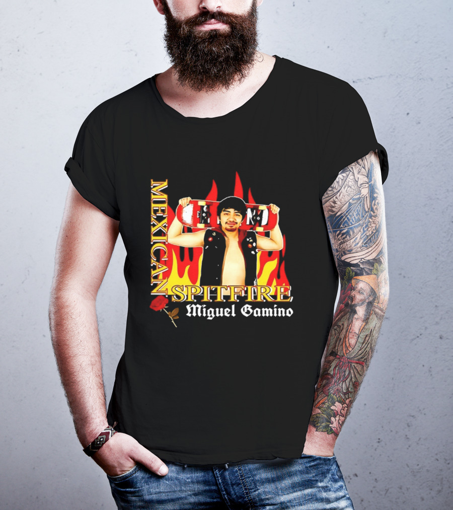 Mexican Spitfire Miguel Gamino Skateboard Fire Rose Vest T-Shirt