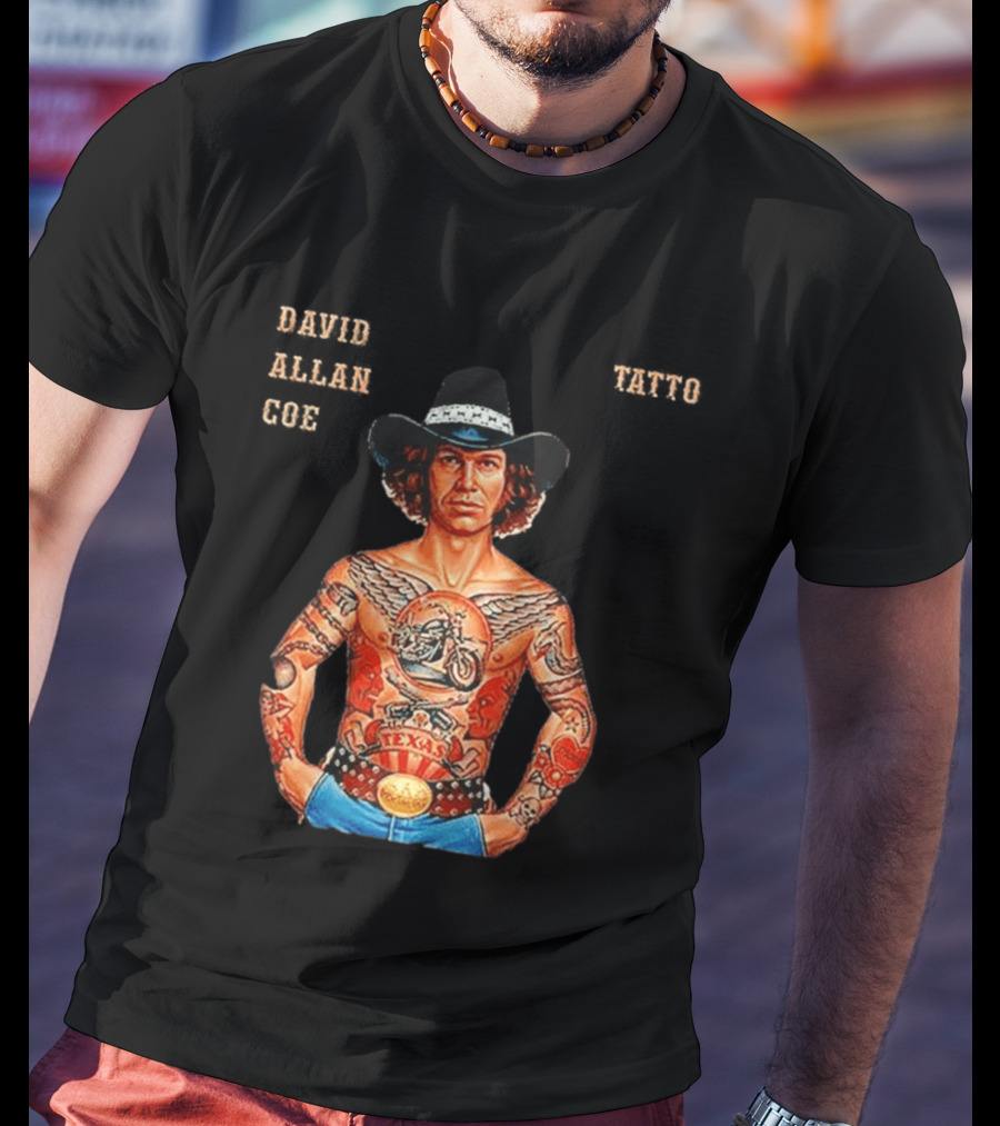 David Allan Coe Tattoo Texas Country Music Cowboy Hat T-Shirt