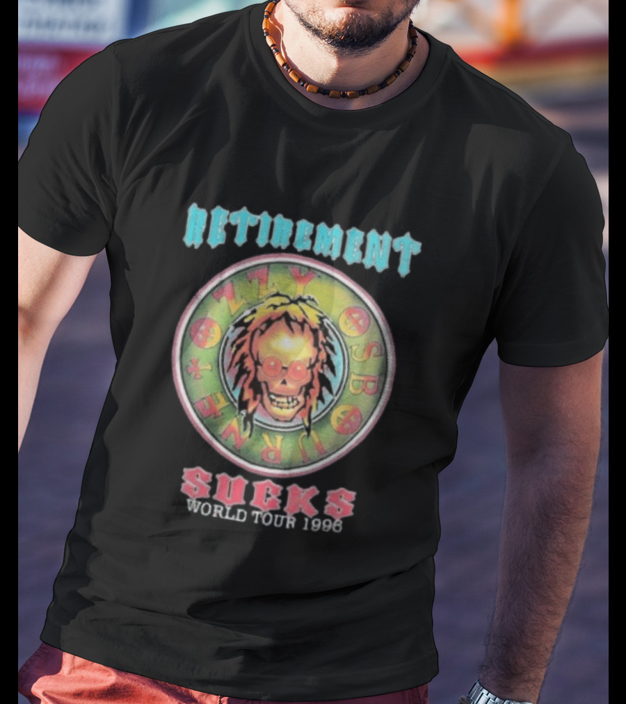Ozzy Osbourne Retirement Sucks World Tour 1996 Psychedelic Skull T-Shirt