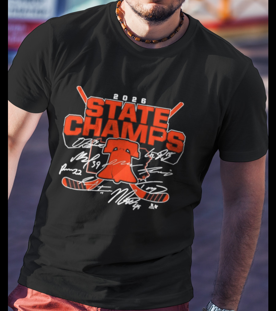 2026 Philadelphia Hockey State Champs Liberty Bell Scored Rink Tribal T-Shirt