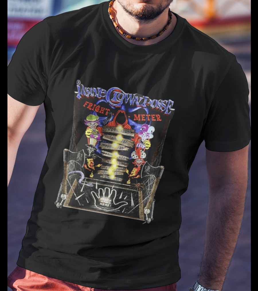 Insane Clown Posse Fright O Meter Pleased Terrified Scared Petrified Horrified Hand Here T-Shirt