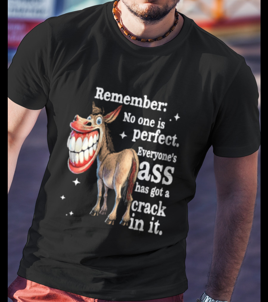 Remember No One Is Perfect Everyone's Ass Has Got A Crack In It Donkey T-Shirt
