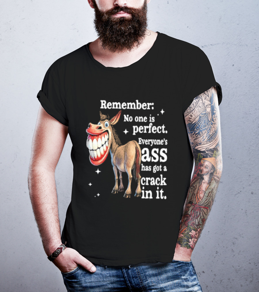 Remember No One Is Perfect Everyone's Ass Has Got A Crack In It Donkey T-Shirt