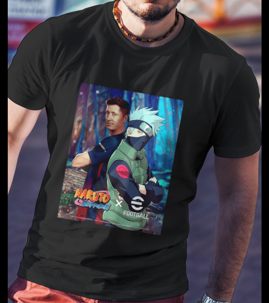 Naruto Shippuden X EFootball Featuring Robert Lewandowski And Kakashi 2026 T-Shirt