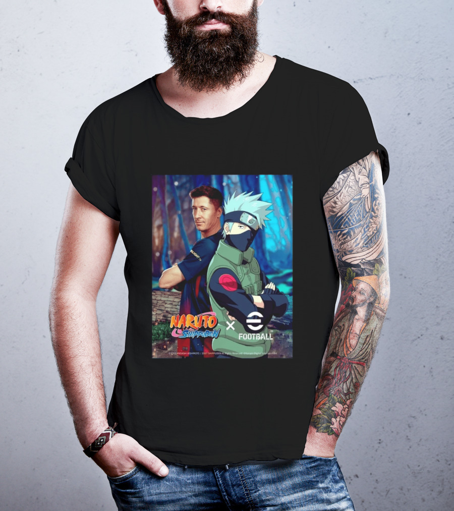 Naruto Shippuden X EFootball Featuring Robert Lewandowski And Kakashi 2026 T-Shirt