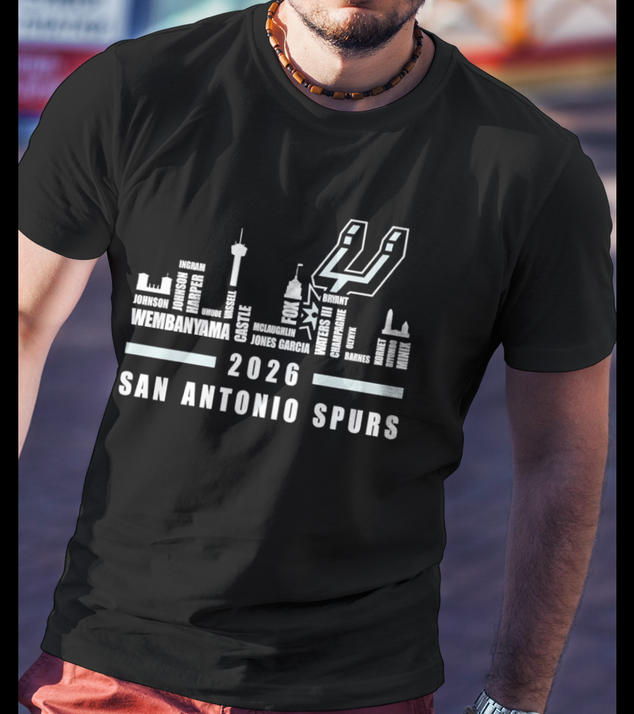 San Antonio Spurs Skyline 2026 Basketball Team Edition T-Shirt