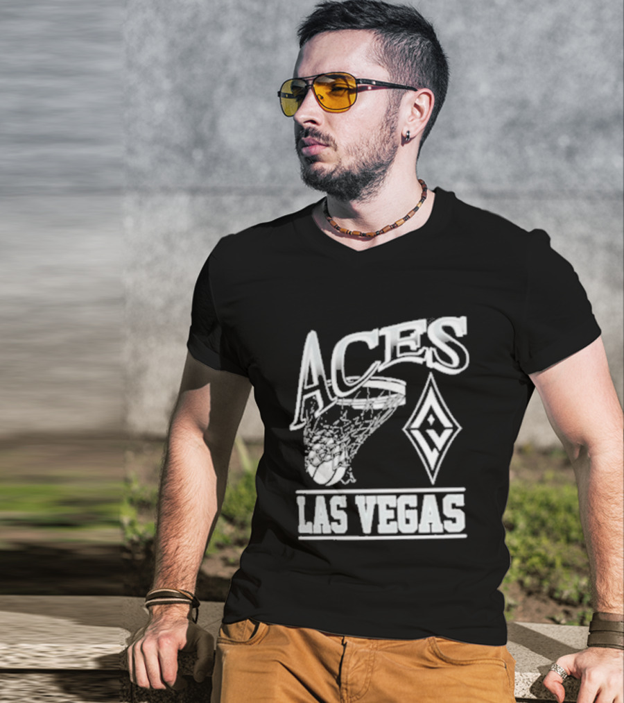 Las Vegas Aces Basketball Net And Diamond T-Shirt