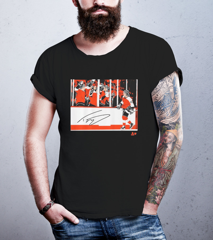 Trevor Zegras Penalty Box Celebration Hockey Art Signature Number 46 T-Shirt