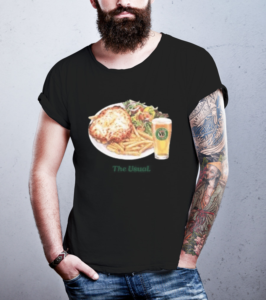 Victoria Bitter The Usual Pot And Parma With VB Pint And Parma Meal T-Shirt