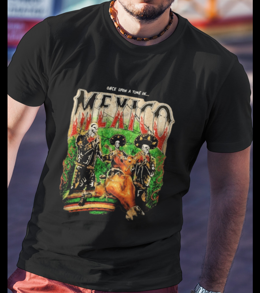 Warren Lotas Mexico Day Of The Dead Mariachi Skulls T-Shirt