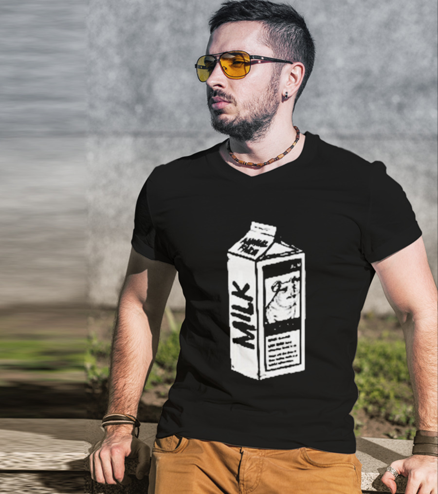 Angel Animal Farm MILK Missing Pig T-Shirt