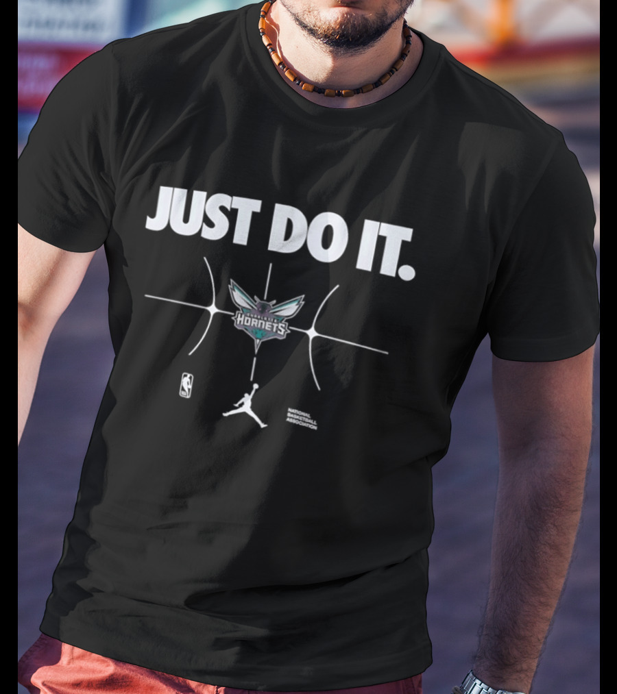 Charlotte Hornets Just Do It Basketball Team Logo Nike T-Shirt