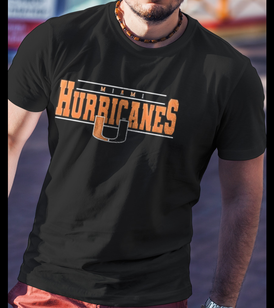 Miami Hurricanes U NCAA Firefighter American Flag T-Shirt