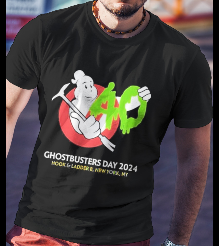Ghostbusters Day 2024 40th Anniversary Hook Ladder 8 New York NY T-Shirt