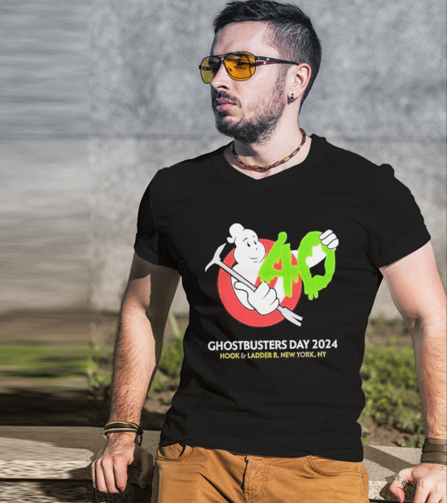 Ghostbusters Day 2024 40th Anniversary Hook Ladder 8 New York NY T-Shirt
