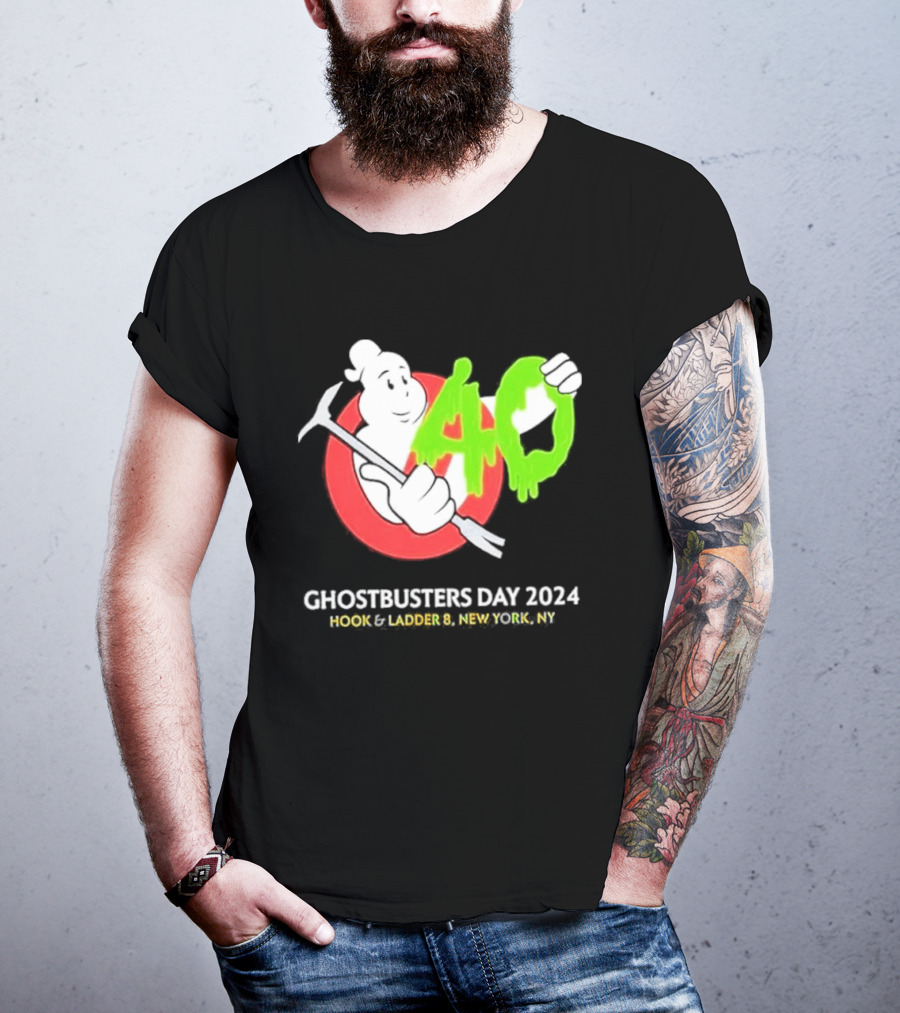 Ghostbusters Day 2024 40th Anniversary Hook Ladder 8 New York NY T-Shirt