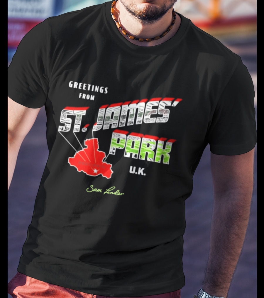 Greetings From St James Park UK Soccer Stadium Souvenir T-Shirt