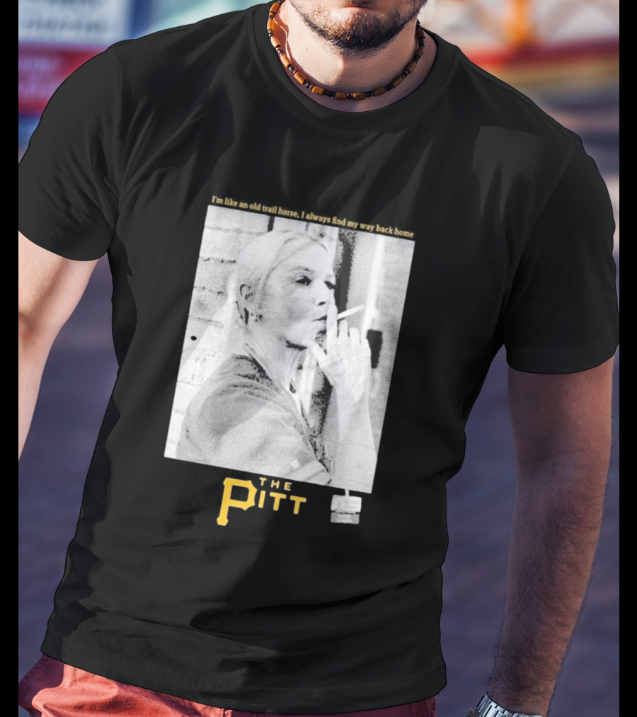 The Pitt Smoking Nurse Nostalgia Black And White Image T-Shirt