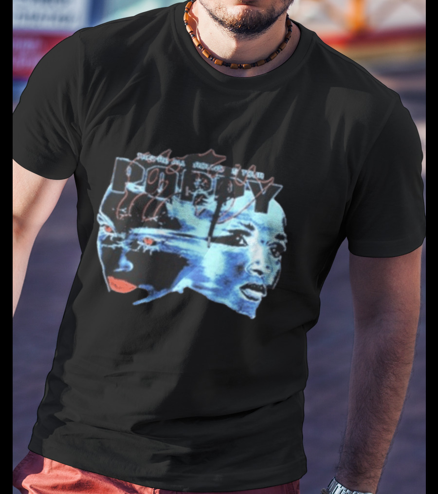 Poppy Split Poppy They're All Around Us Red Eyes Dual Faces Blue Tone T-Shirt
