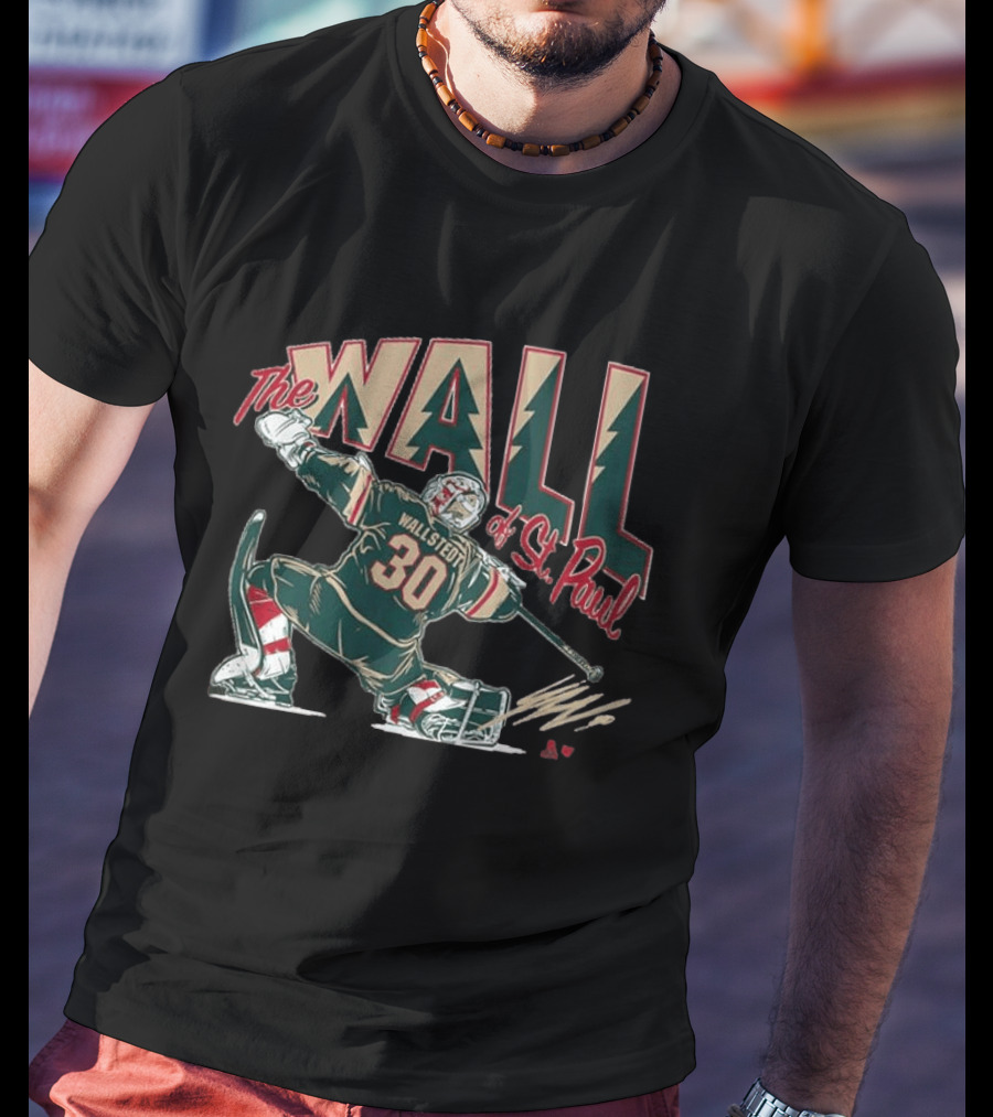 The Wall Of St. Paul Jesper Wallstedt 30 Hockey Goalie T-Shirt