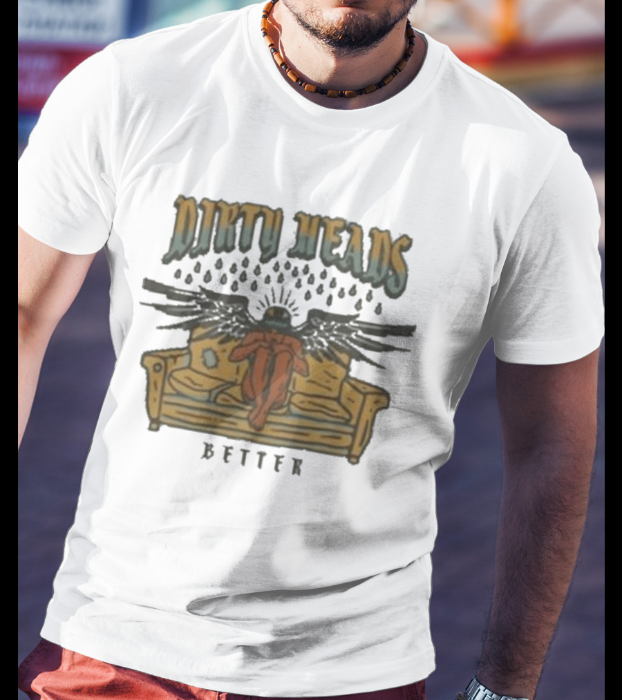 Dirty Heads Better Angel On Couch With Raindrops And Wings T-Shirt