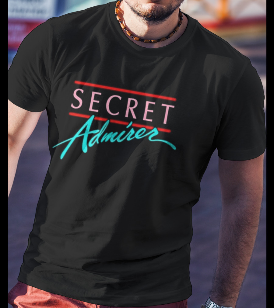 Secret Admirer Pink And Blue Retro Script T-Shirt