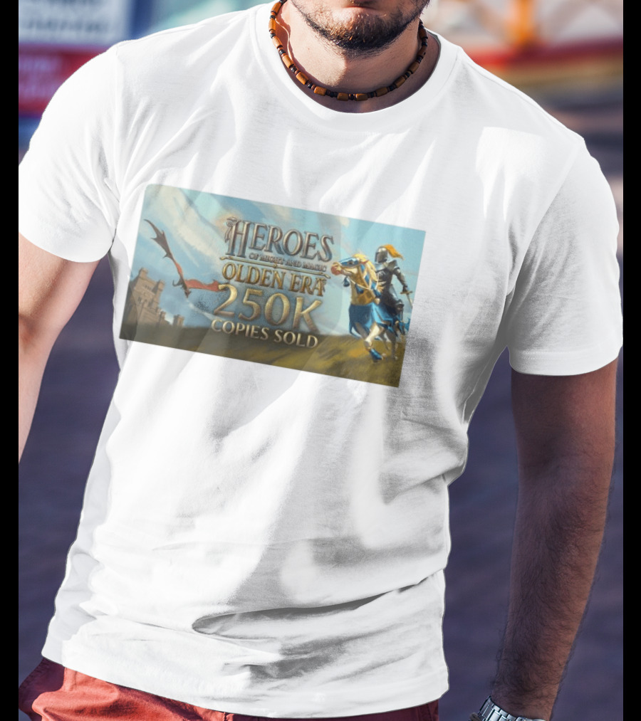 Heroes Of Might And Magic Olden Era 250K Copies Sold With Knight And Dragon T-Shirt