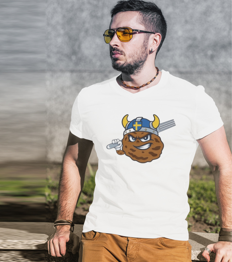 Kane County Cougars Swedish Meatballs 2026 Baseball Viking Helmet Fork T-Shirt