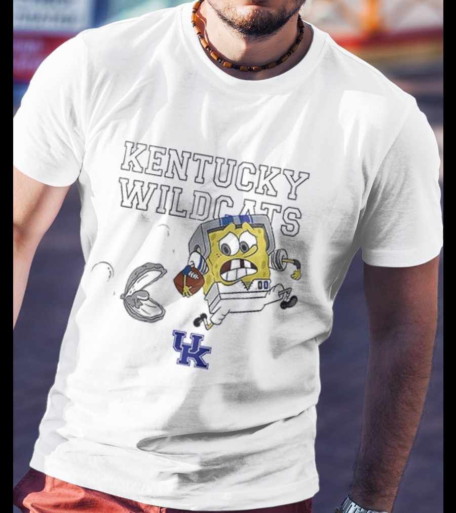 Kentucky Wildcats Spongebob SquarePants Football Collaboration T-Shirt