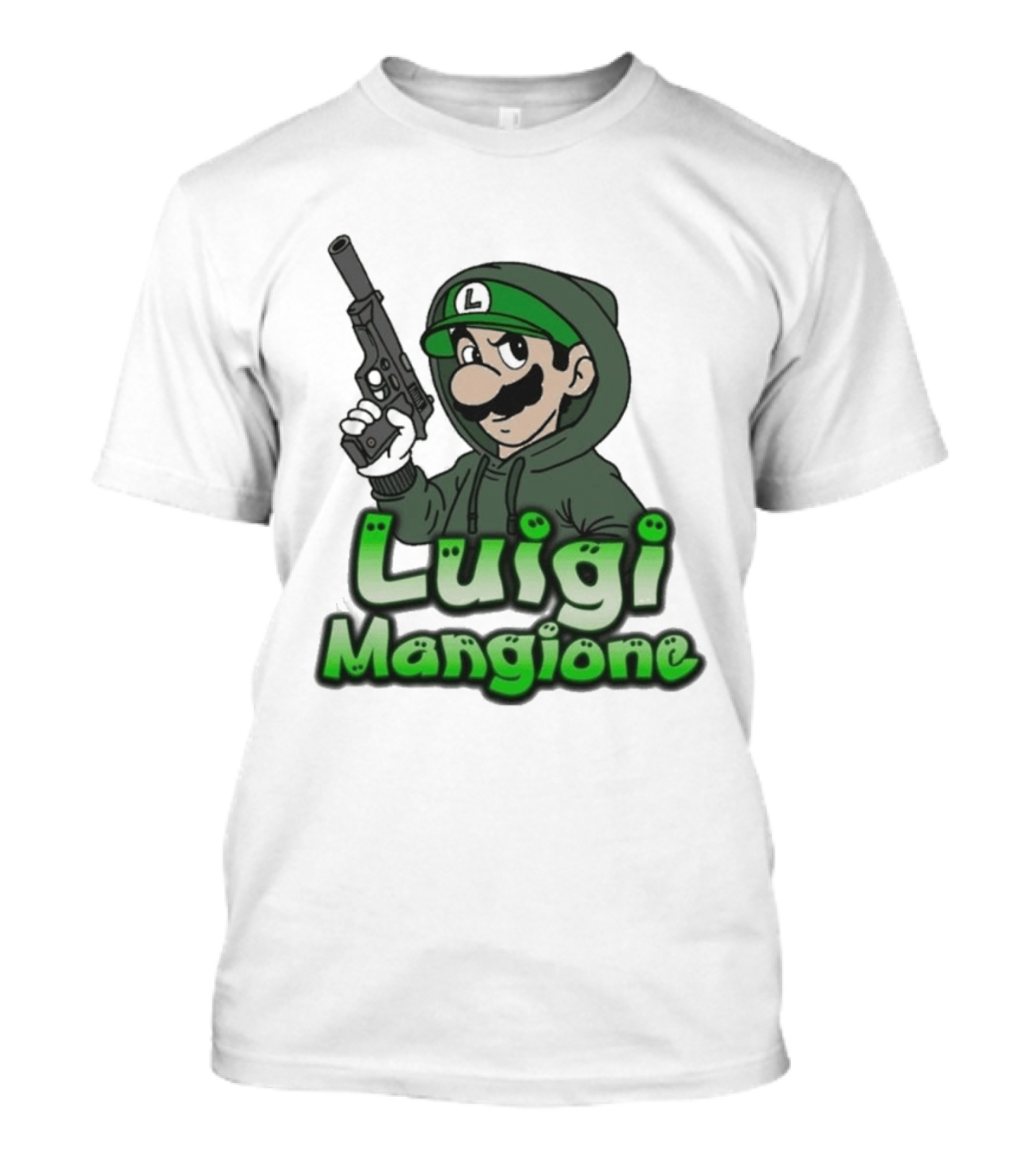 Luigi Mangione Super Mario Gun T-Shirt