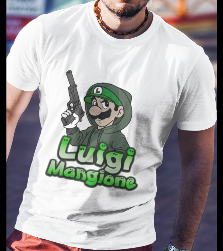 Luigi Mangione Super Mario Gun T-Shirt