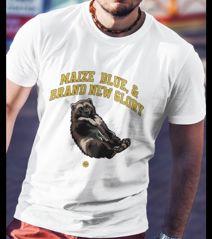 Maize Blue And Brand New Glory Wolverine Basketball T-Shirt