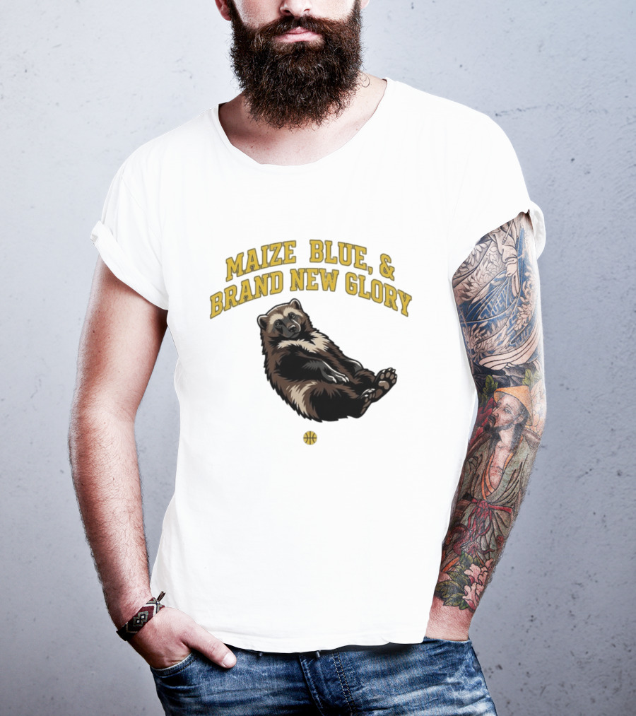 Maize Blue And Brand New Glory Wolverine Basketball T-Shirt