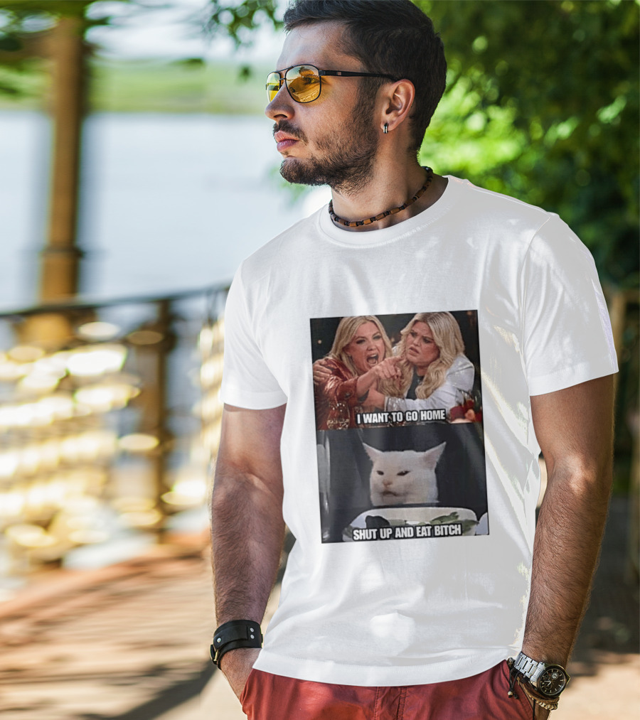 I Want To Go Home Smudge The Cat Meme Shut Up And Eat T-Shirt